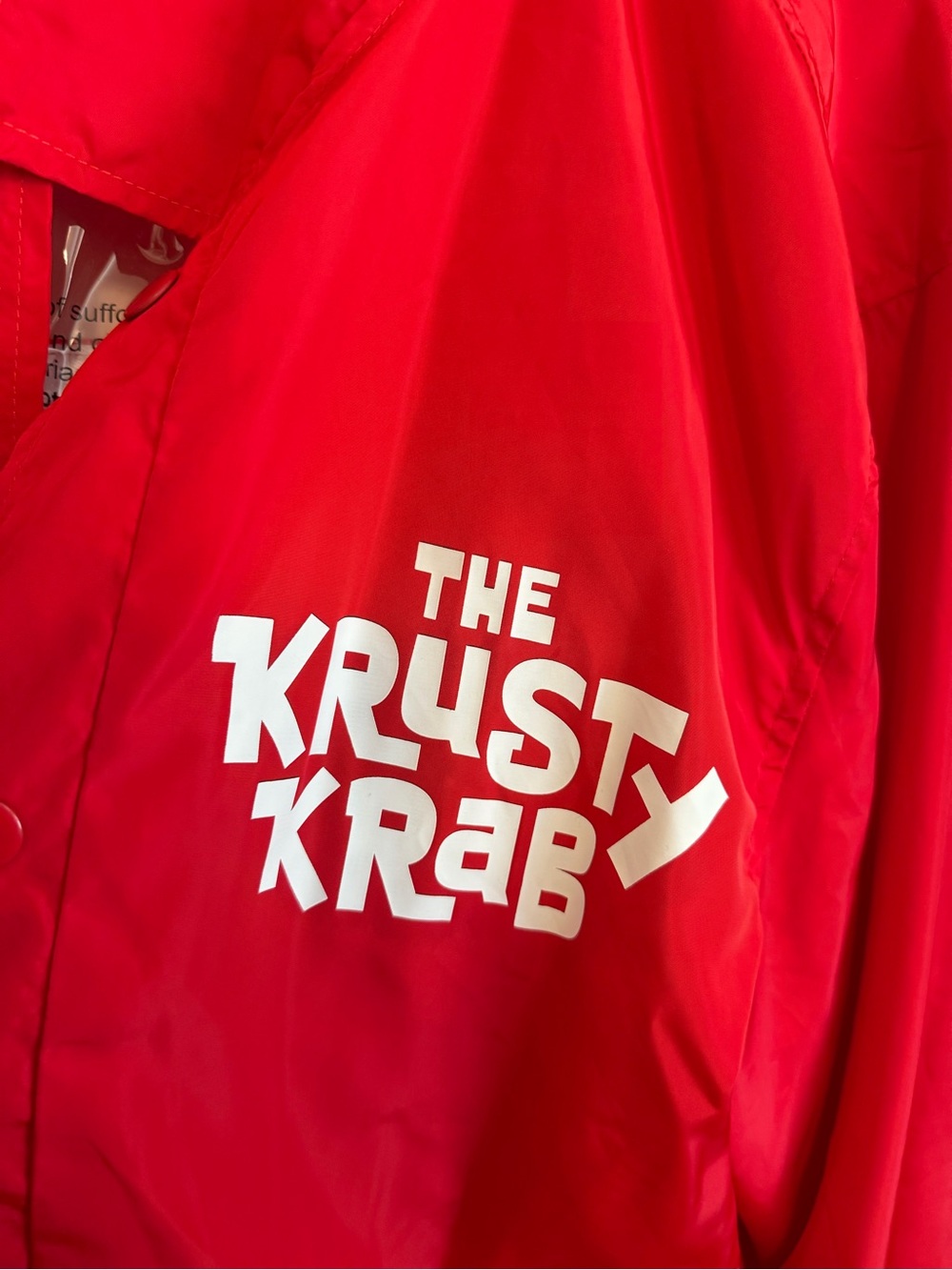 Spirit Halloween Red and White Krusty Krab Jacket halloween costume - Picture 3 of 6